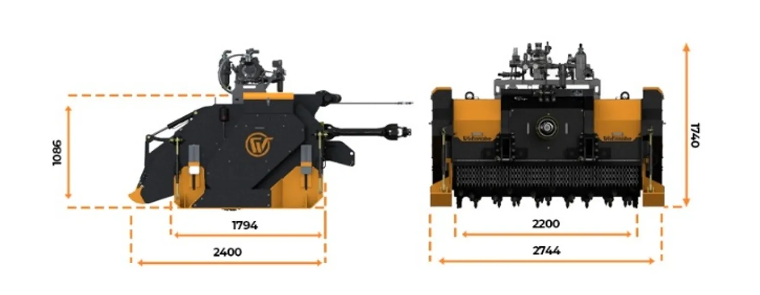 THOR ST Soil Stabilizer Main Dimensions